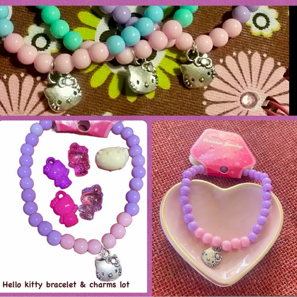 - wholesale bracelet 3 pastel colors charms + stickers Custom kids/adult